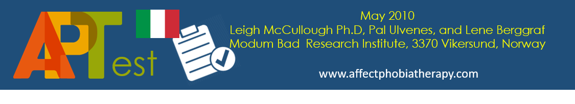 THE	AFFECT PHOBIA TEST Workshop CISSPAT  LeighMcCullough Anonimo IUSVE 26 09 2019